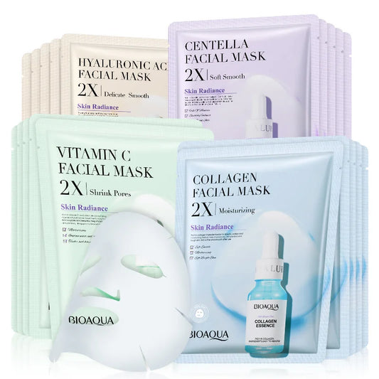 “20-Pack Moisturizing Sheet Masks with Centella & Collagen – Deep Hydration & Glow”