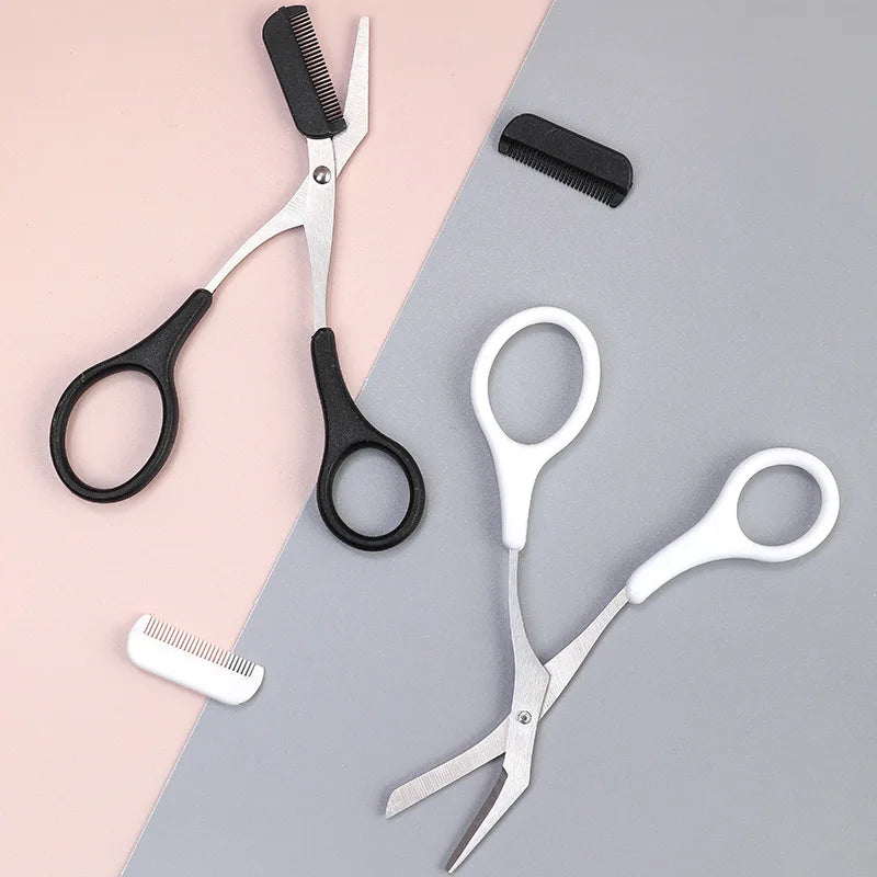 Trimmer Stainless Steel Eyebrow Scissors with Comb Hair Removal Shaver