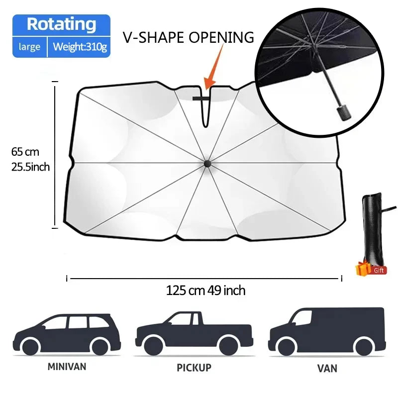 Car Sunshade Windshield Umbrella Front Summer Protection