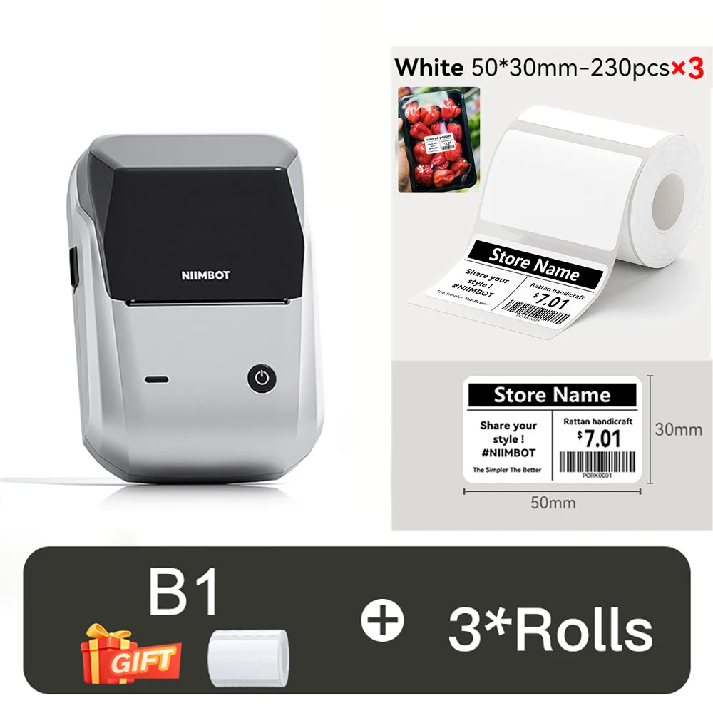 NIIMBOT B1 Portable Thermal Printer Compatible with Smartphones & PC