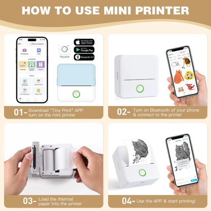X6 mini HD Bluetooth portable Printer