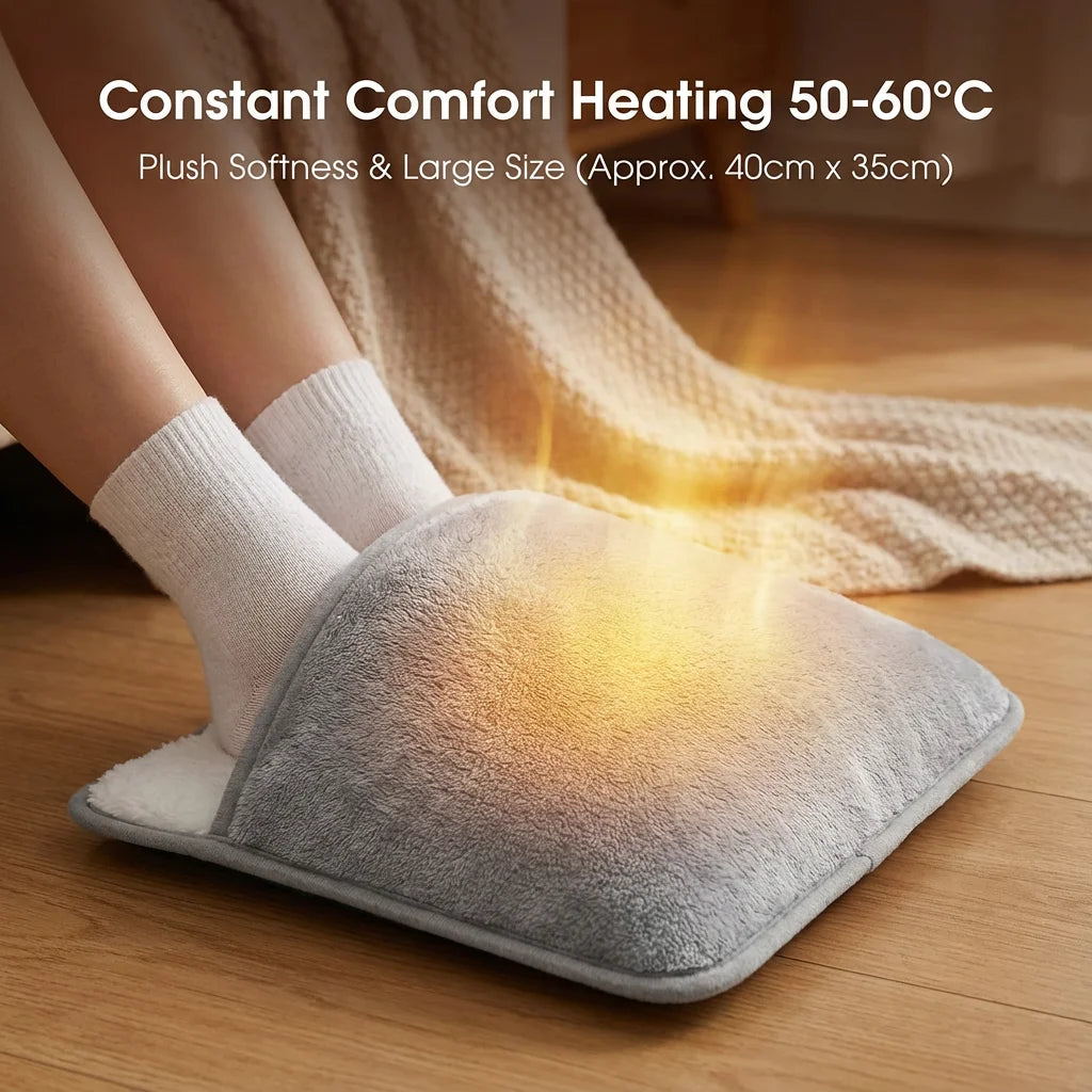 👉 USB Heated Foot Warmer Plush Heating Pad