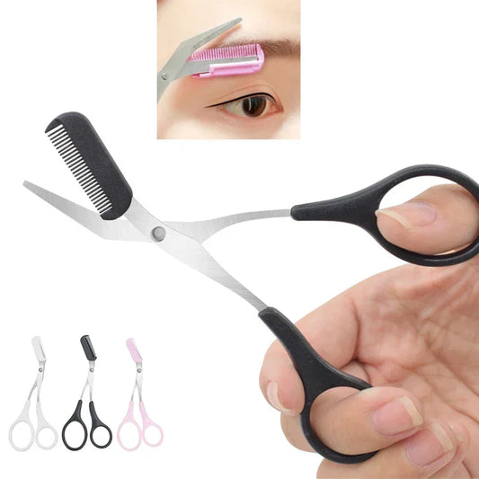 Trimmer Stainless Steel Eyebrow Scissors with Comb Hair Removal Shaver