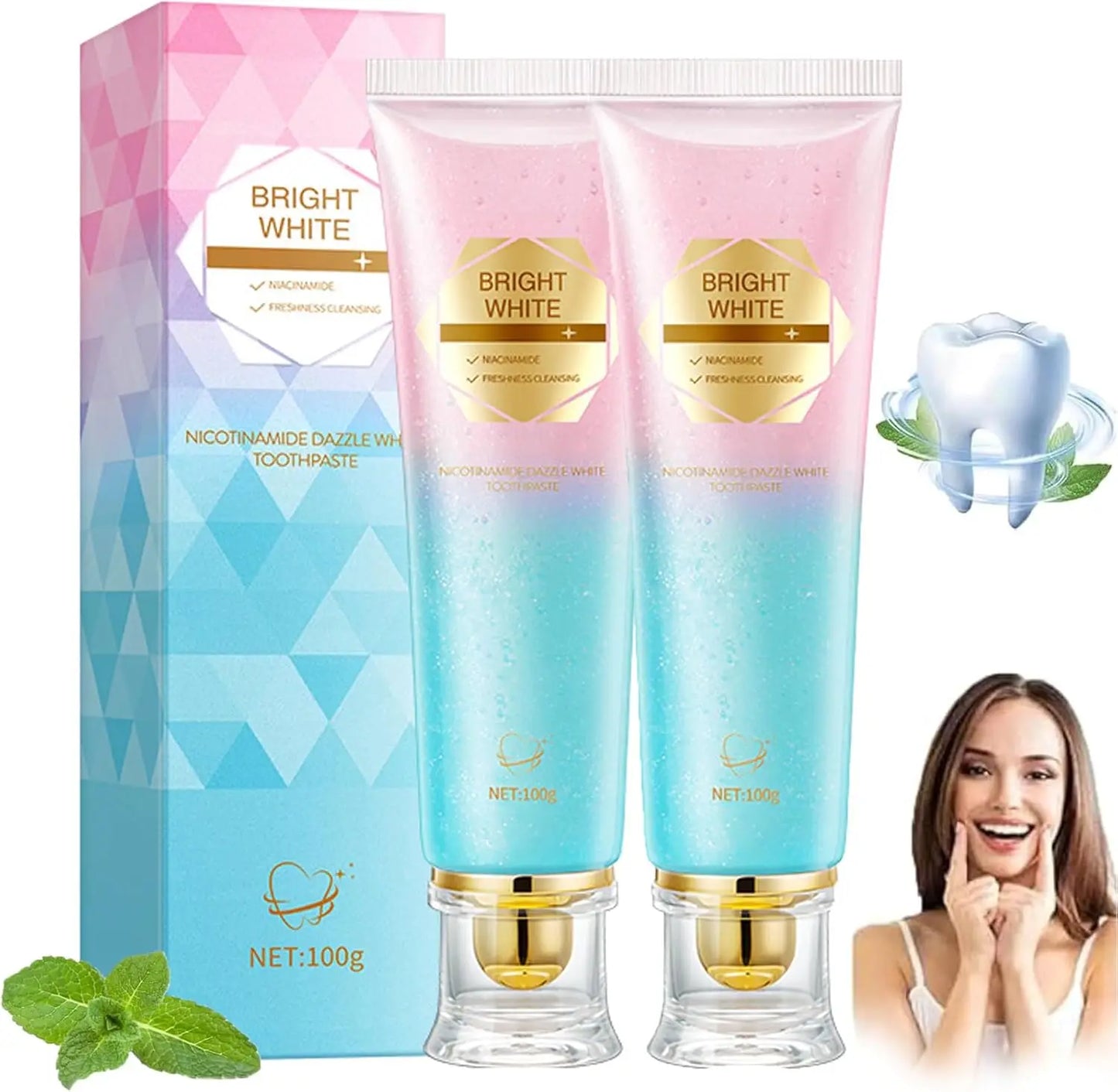 1/2/3pcs Niacinamide Toothpaste Intensive Teeth Whitening & Stain Removal