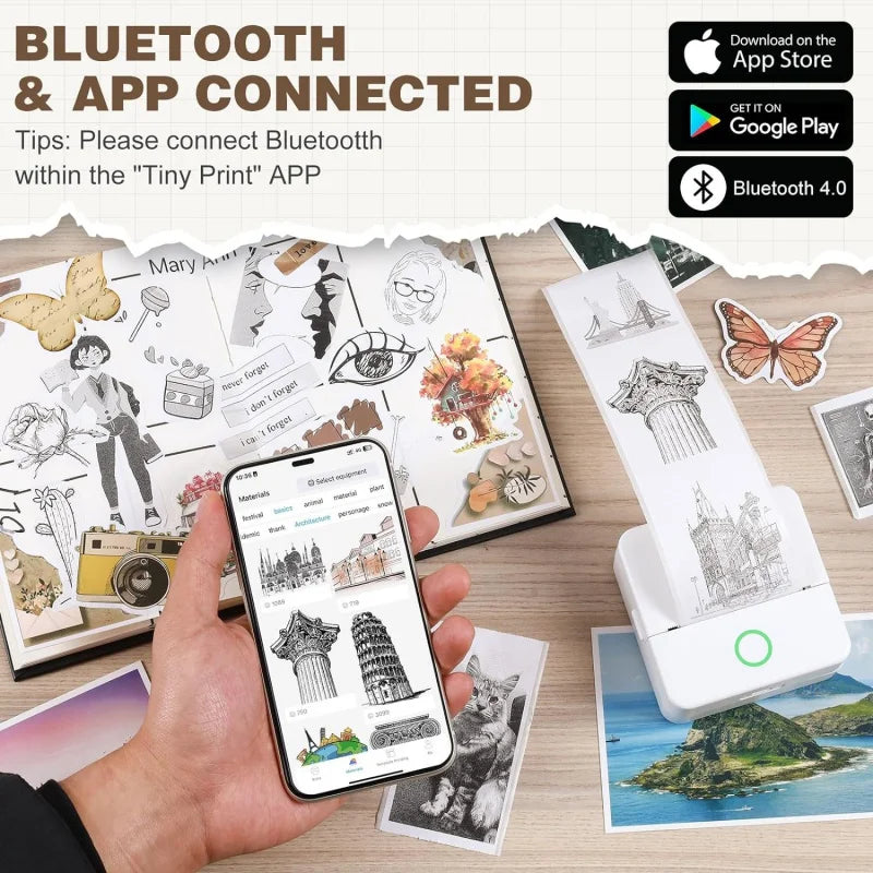 X6 mini HD Bluetooth portable Printer