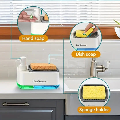 Hand and Dish Soap Dispenser Set 2-in-1 for Kitchen Sink