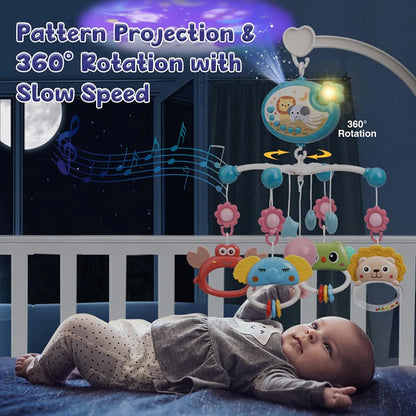 Musical Baby Crib Mobile with Lights Music Projection for Infants 0-6 Months