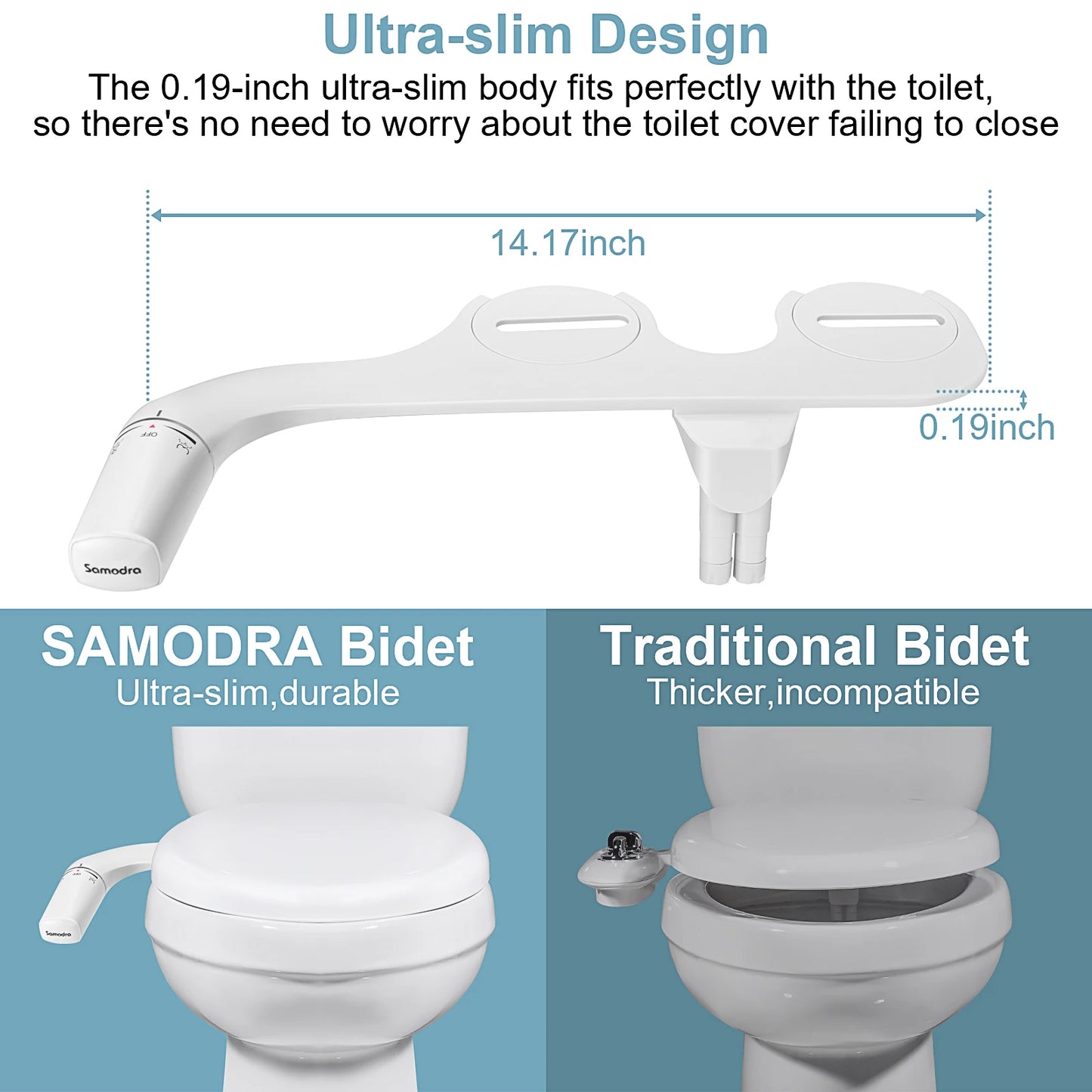SAMODRA Bidet Ultra-Slim Toilet Seat