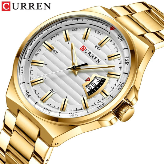 CURREN Man Brand Luxury Watch Stainless Steel Band Quartz Wristwatch Auto Date Clock Male with box