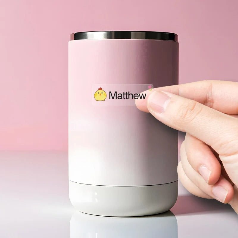 Custom Waterproof Transparent Name Stickers - Personalized Multilingual Labels for Kids School Supplies (Hebrew/English/Spanish)