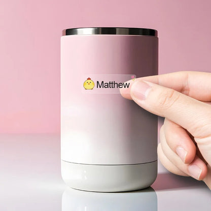 Custom Waterproof Transparent Name Stickers - Personalized Multilingual Labels for Kids School Supplies (Hebrew/English/Spanish)