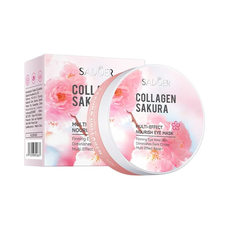 60pcs SADOER Sakura Collagen Eye Mask Anti Dark Circles