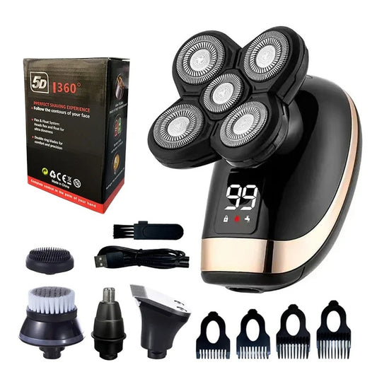 5 IN 1 Electric Razor Electric Shaver Rechargeable Shaving Machine for Men Beard Razor Wet-Dry Dual Use Waterproof