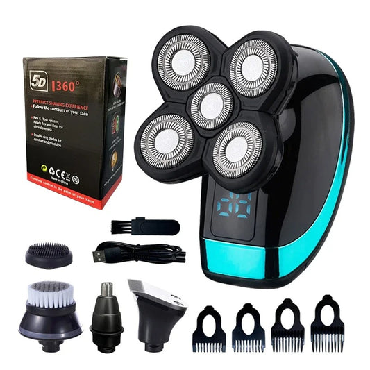 5 IN 1 Electric Razor Electric Shaver Rechargeable Shaving Machine for Men Beard Razor Wet-Dry Dual Use Waterproof