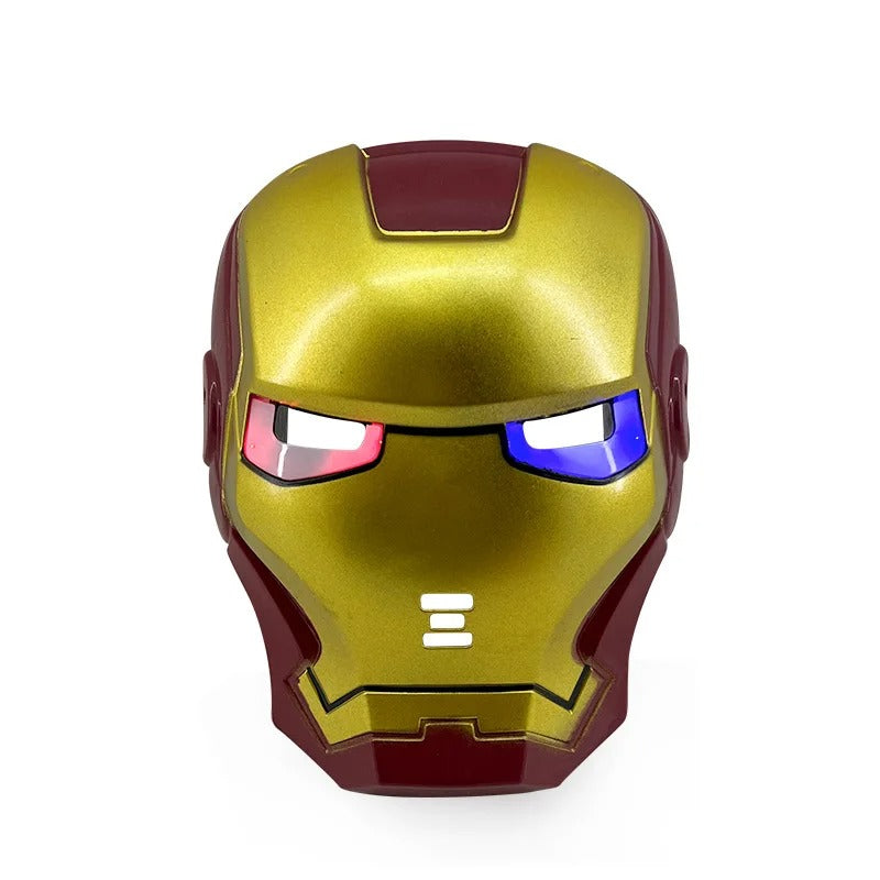 Disney Anime Spider-Man LED Light Mask Cool Cartoon Iron Man Captain America Costume Party Stage Performance Prop Children Gift
